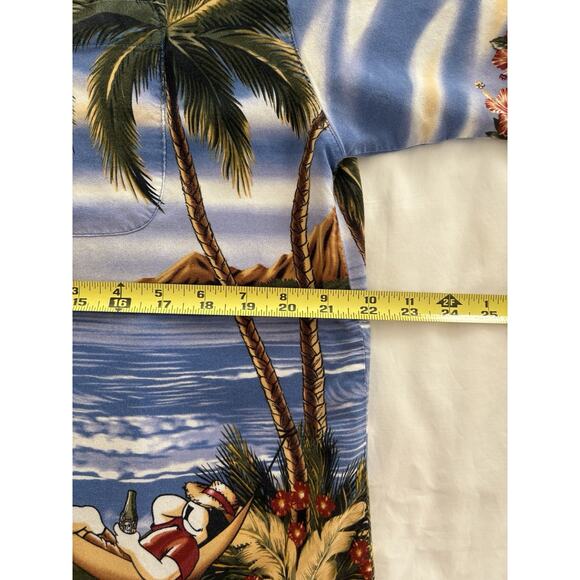 Vintage Big Dogs Shirt Men Large Hawaiian Hula Girl Tiki Camp Dive Bar Button Up - Picture 8 of 16